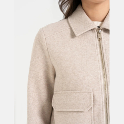 Damska KURTKA BOMBERKA przejściowa BEŻOWA z kołnierzem MORAJ